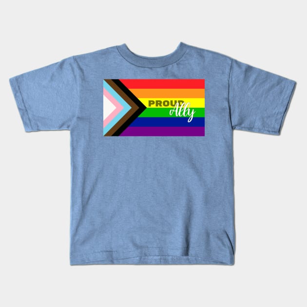 Proud Ally Flag Kids T-Shirt by T's and Things - BV